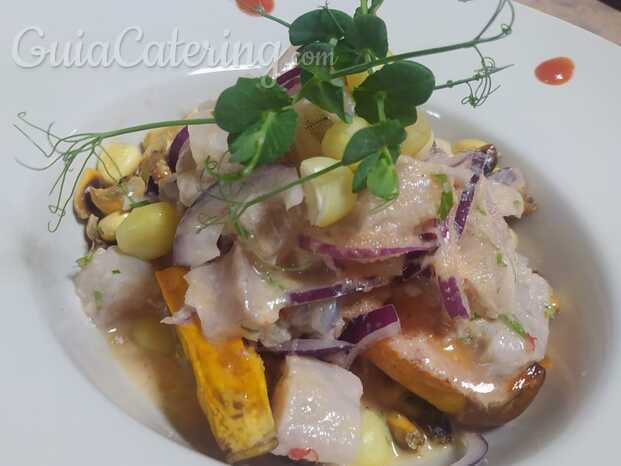 Ceviche de Lubina y gambas 